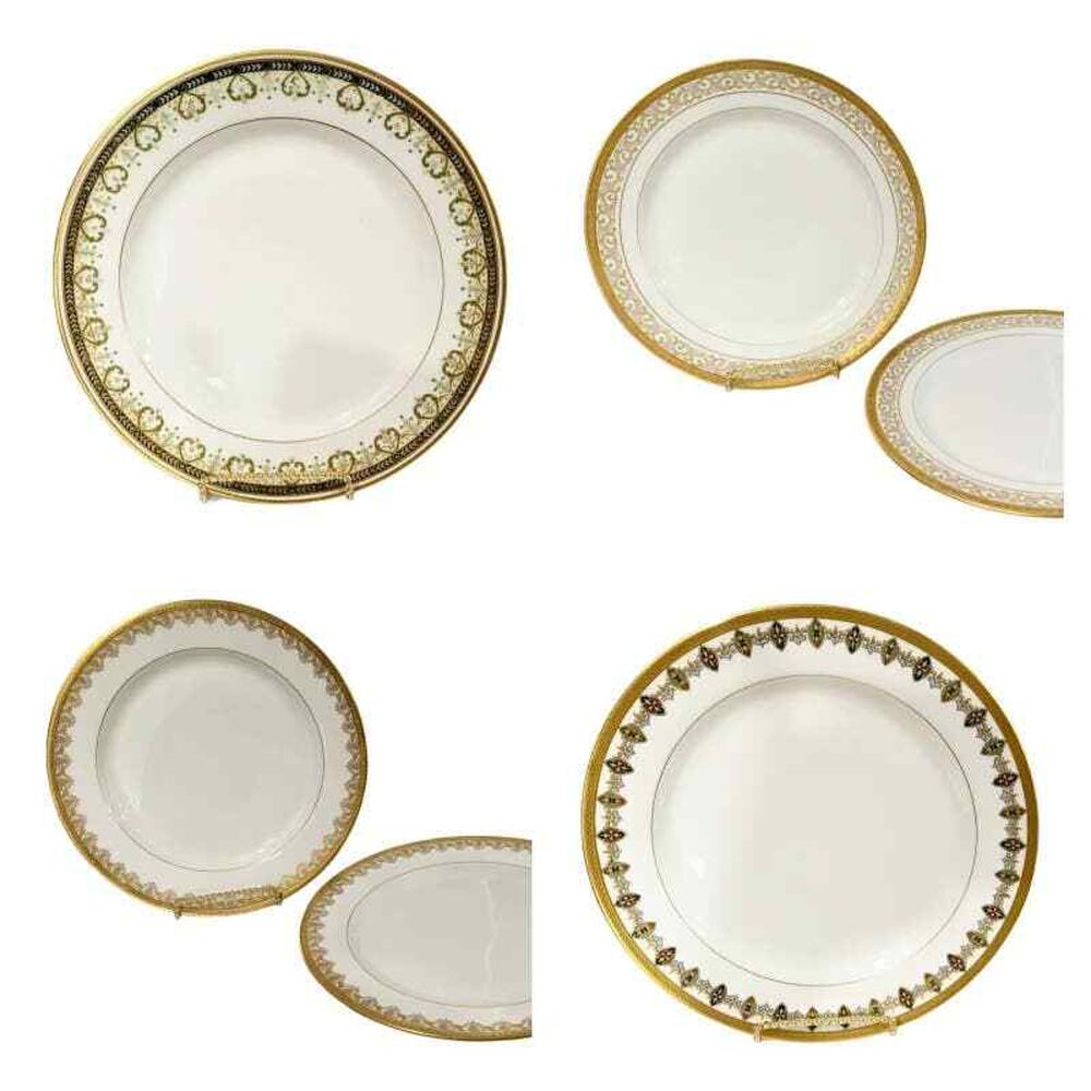 Six (6) Bawo & Dotter Limoges France Dinner Plates in 4 Patterns 9.5"